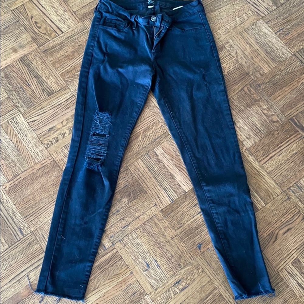 Just black denim ripped jean